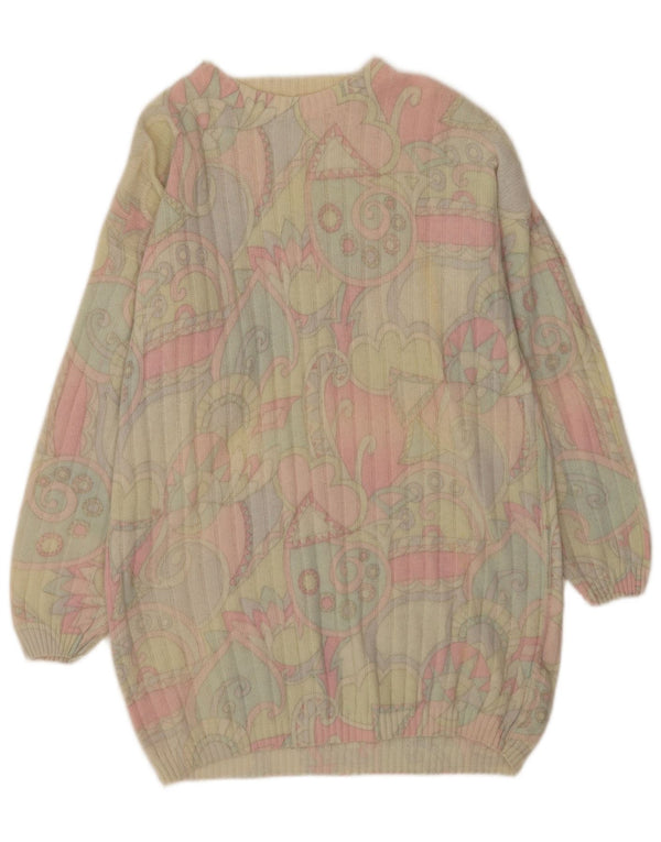 Винтажный женский свитер с вырезом «лодочка», Великобритания, 16, большой разноцветный пейсли