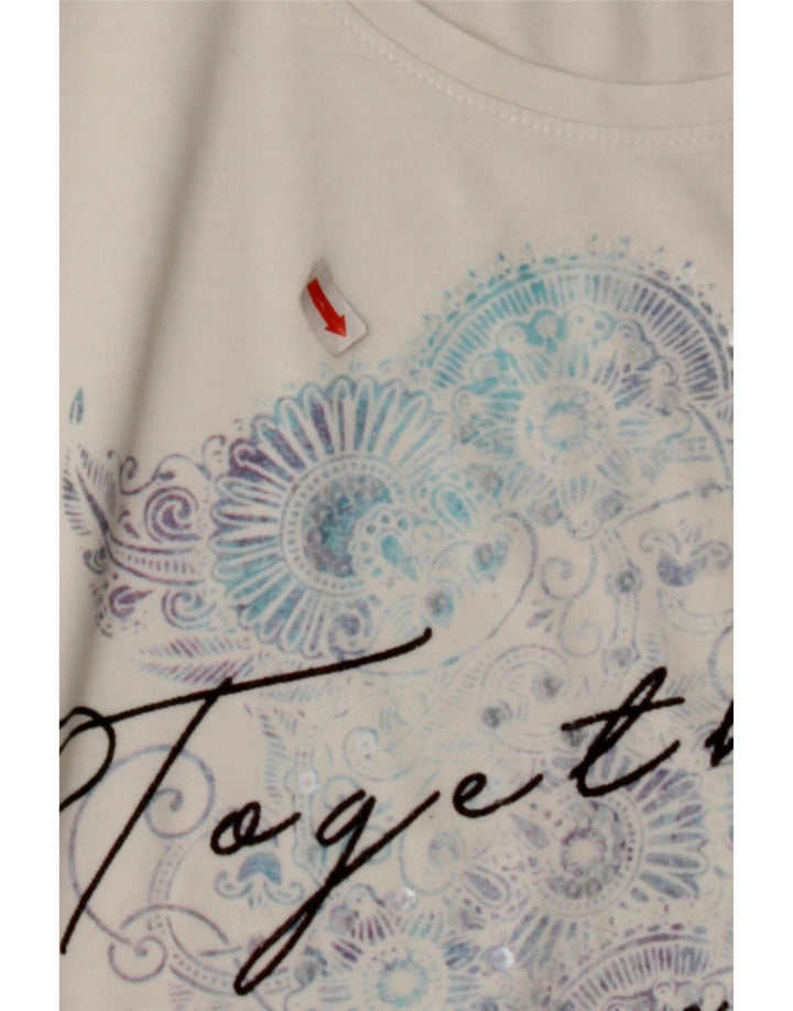 ELLESSE Womens Graphic T-Shirt Top UK 20 2XL White
