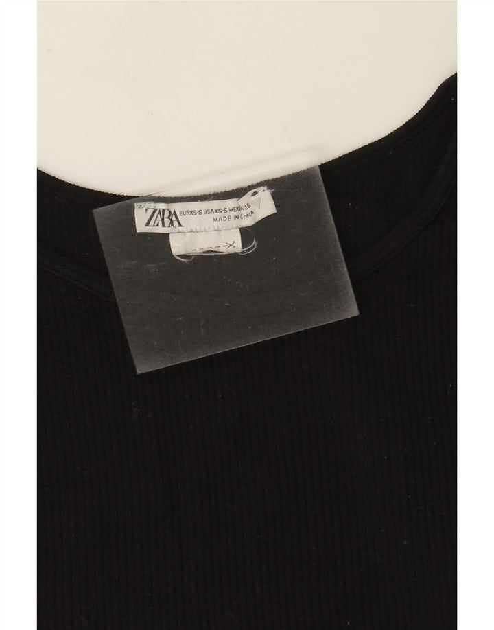 Женский укороченный жилет ZARA UK 4 XS, черный