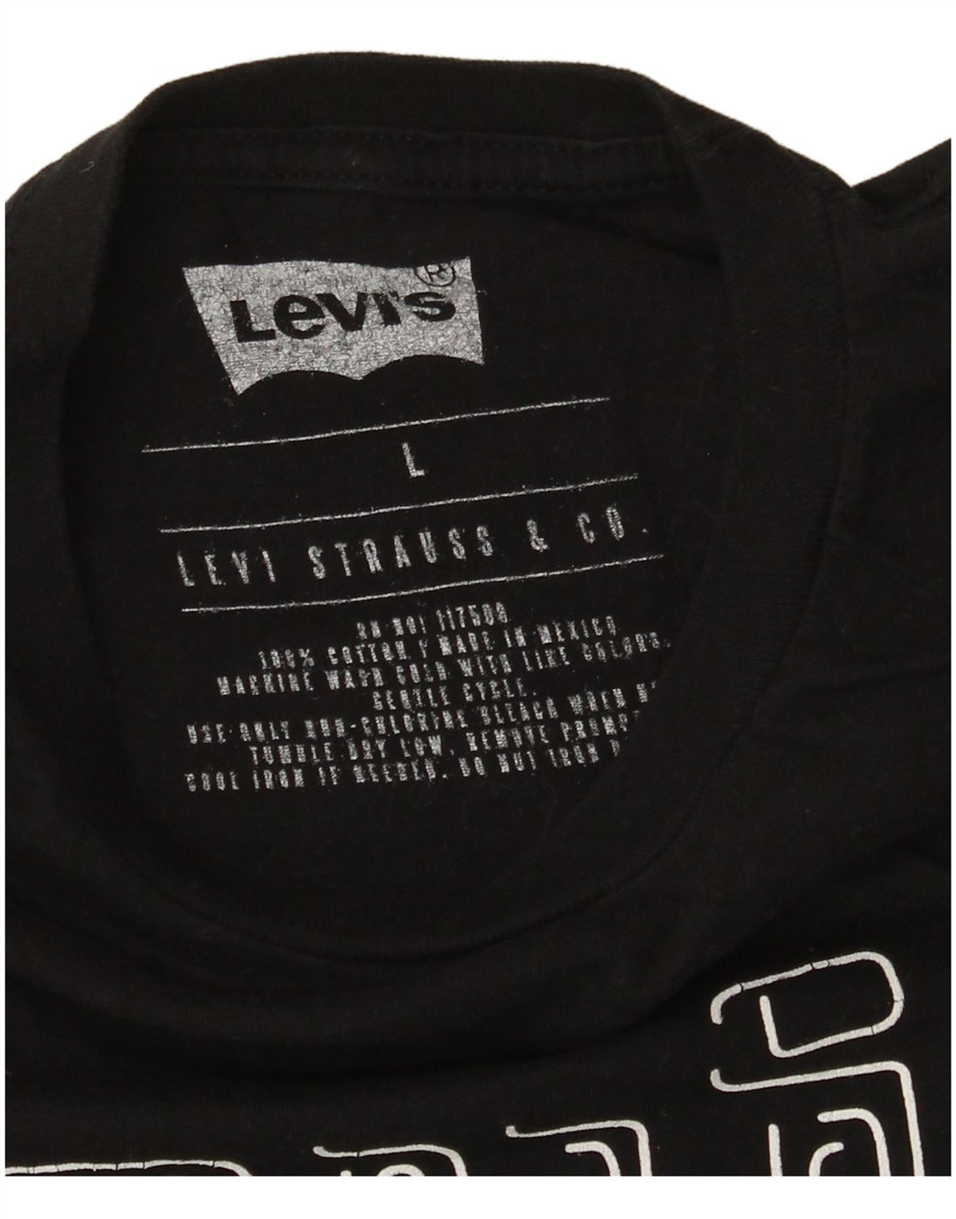 Мужская футболка с рисунком Levi's, большой черный хлопок