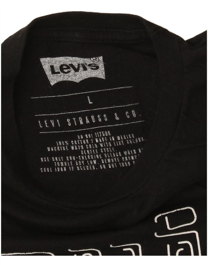 Мужская футболка с рисунком Levi's, большой черный хлопок