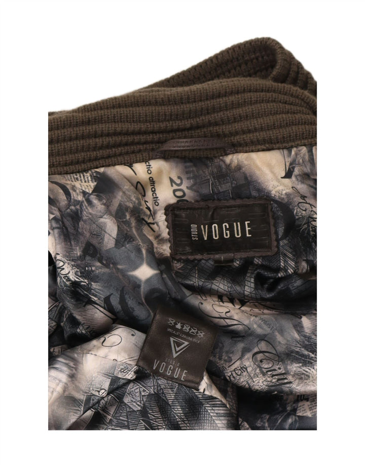 Женское кожаное пальто Vogue UK 14, большое серое