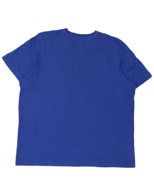 Adidas Mens Graphic T-Shirt Top 2XL Blue Cotton