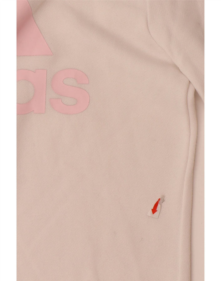 Джемпер с рисунком ADIDAS для девочек 11-12 лет, белый хлопок