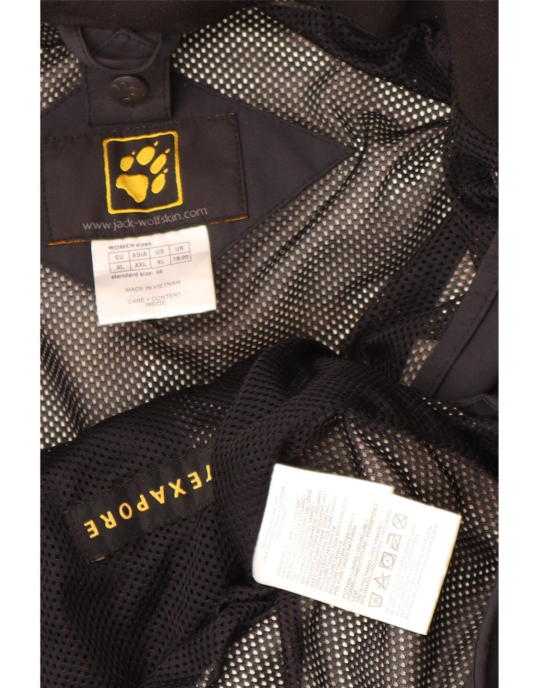 Женская куртка-дождевик оверсайз Jack Wolfskin UK 18/20 XL, черный полиамид