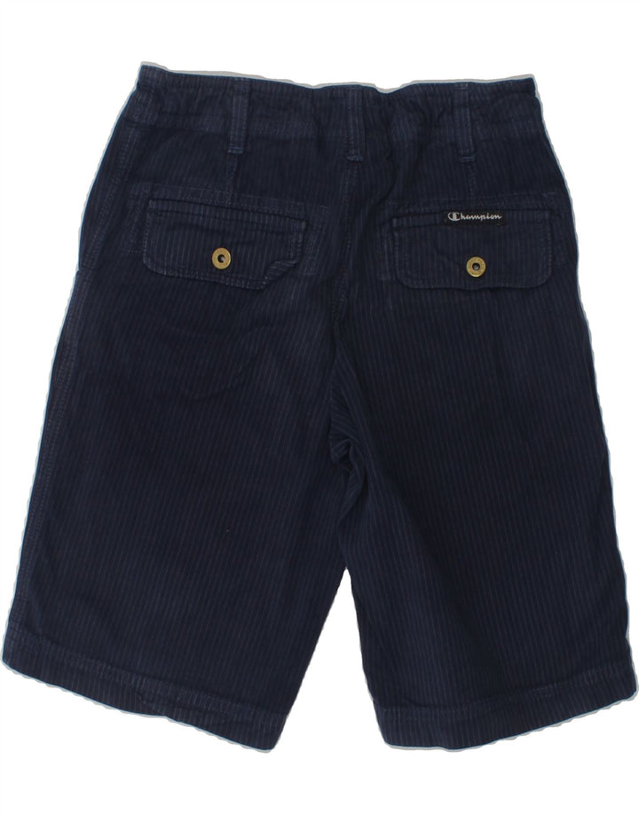 CHAMPION Boys Casual Shorts 7-8 Years Small W24  Navy Blue Pinstripe | Vintage Champion | Thrift | Second-Hand Champion | Used Clothing | Messina Hembry 