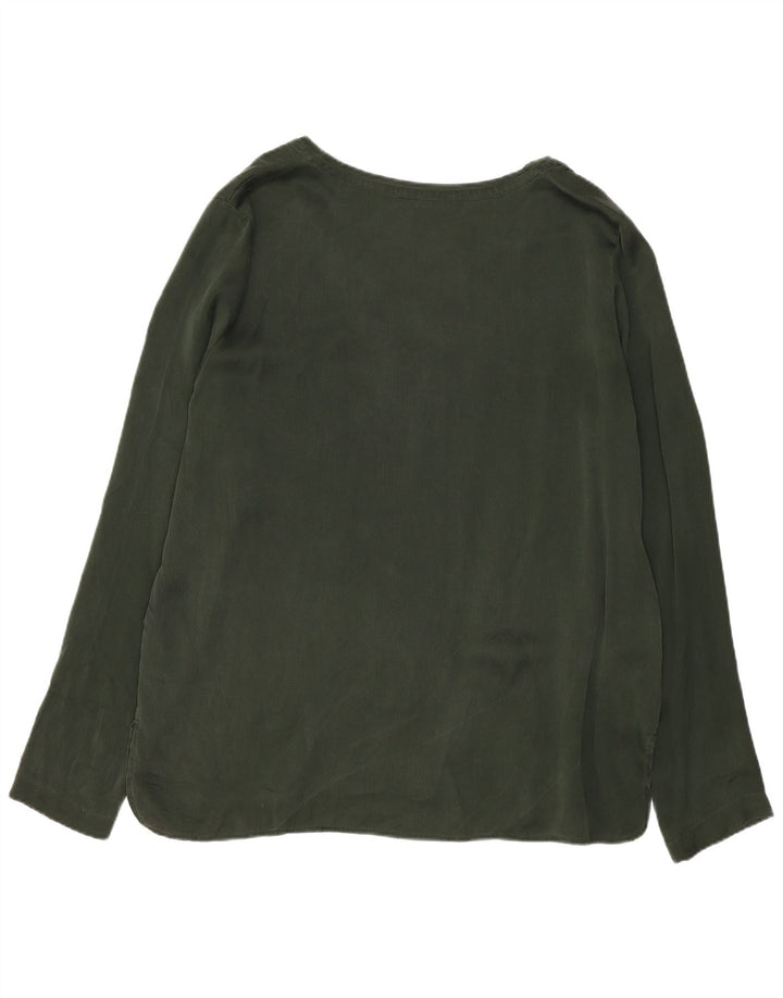 Женская блузка с длинным рукавом Stefanel IT 44, средний хаки, шелк