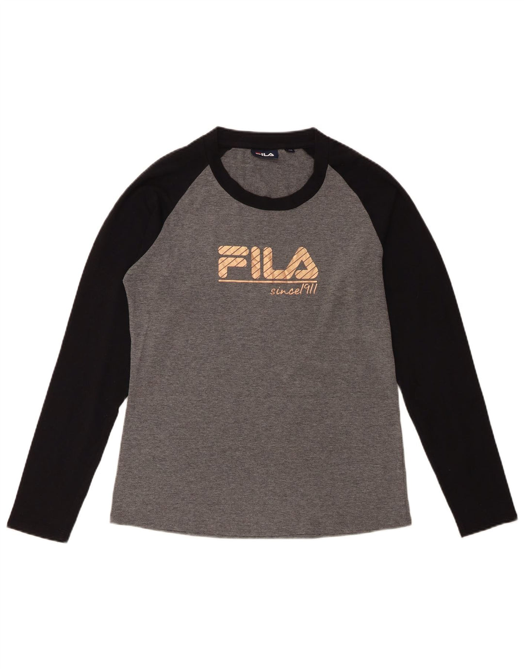 Fila Мужской топ с рисунком с длинным рукавом IT 52, большой, серый