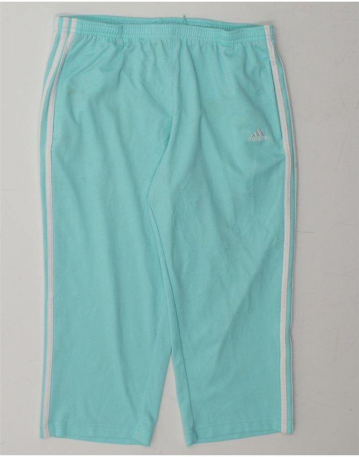 ADIDAS Womens Capri Tracksuit Trousers UK 14 Large Blue Polyester Vintage Adidas and Second-Hand Adidas from Messina Hembry 