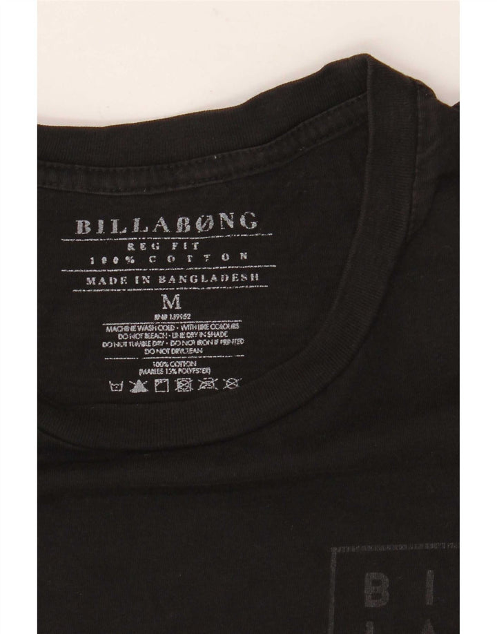 Billabong Мужская футболка обычного кроя с графическим рисунком Топ среднего размера, черный хлопок