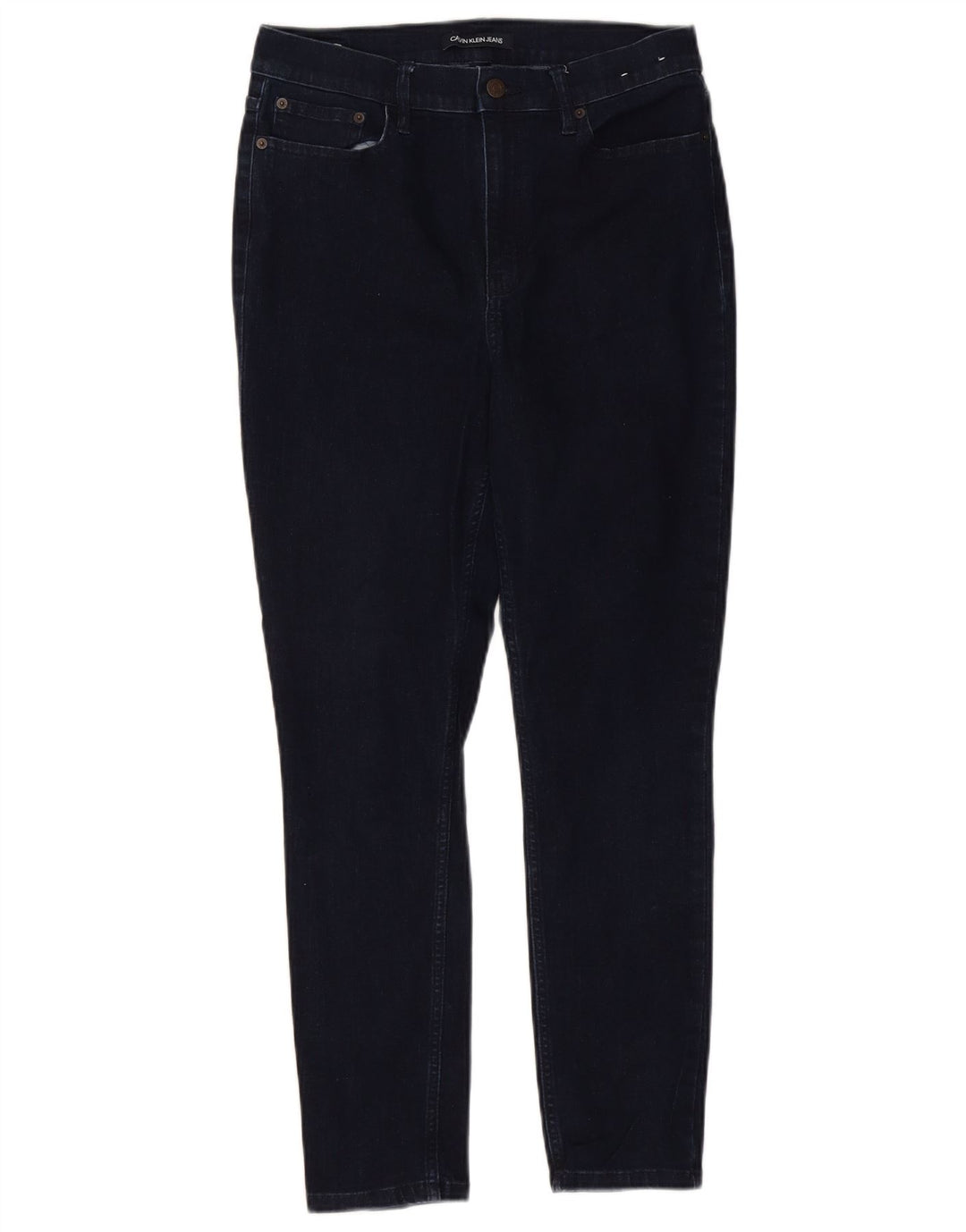 Женские джинсы скинни с высокой талией CALVIN KLEIN США 12, большие размеры W31 L26, темно-синие