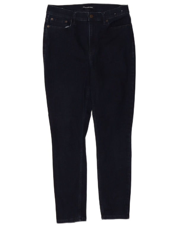 Женские джинсы скинни с высокой талией CALVIN KLEIN США 12, большие размеры W31 L26, темно-синие