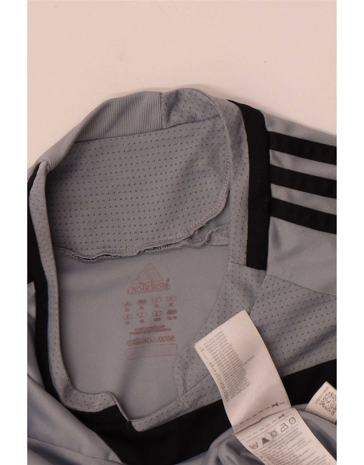 Мужской топ Adidas с длинным рукавом XL, серый полиэстер с цветными блоками