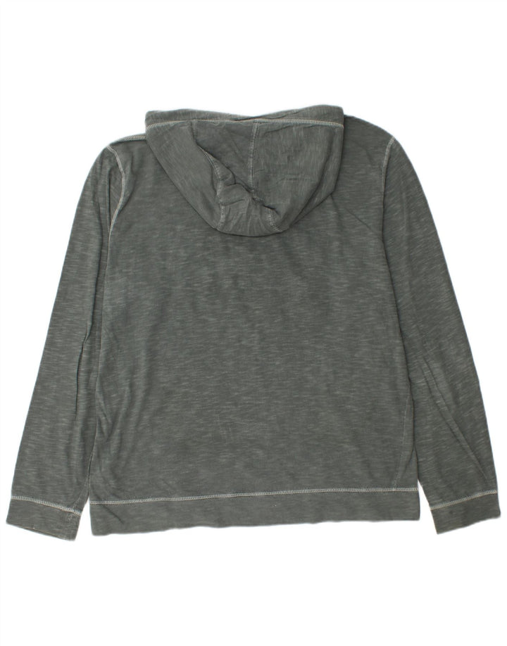 NAPAPIJRI Мужской топ с капюшоном и графическим рисунком, длинный рукав, большой серый хлопок с крапинками