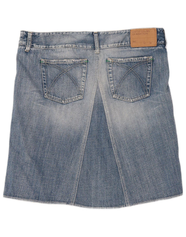 Женская джинсовая юбка Benetton W32, большая синяя, хлопок
