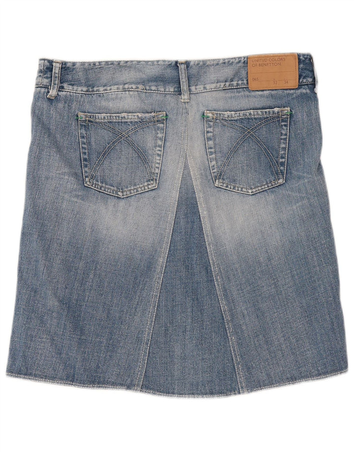 Женская джинсовая юбка Benetton W32, большая синяя, хлопок