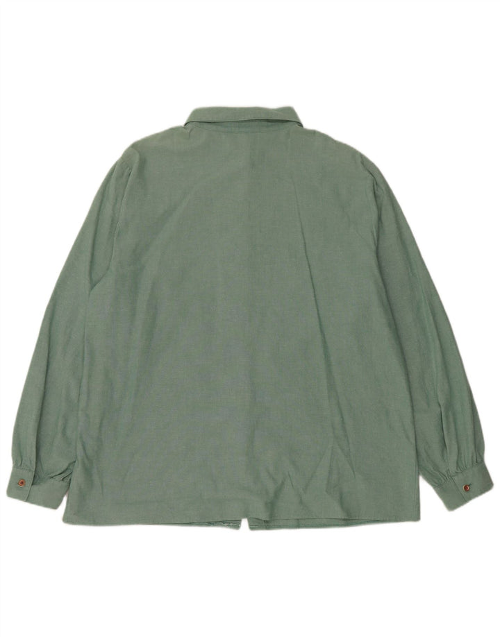 Женская рубашка свободного кроя Petressa EU 44 XL, зеленая хлопковая рубашка с цветочным принтом