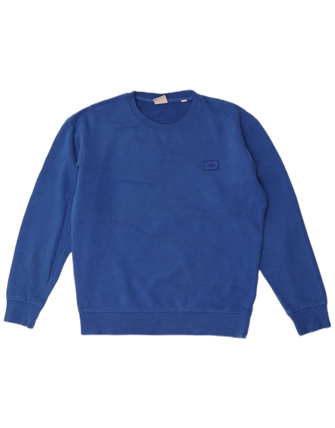 Мужской свитшот Jack & Jones, хлопковый джемпер среднего синего цвета