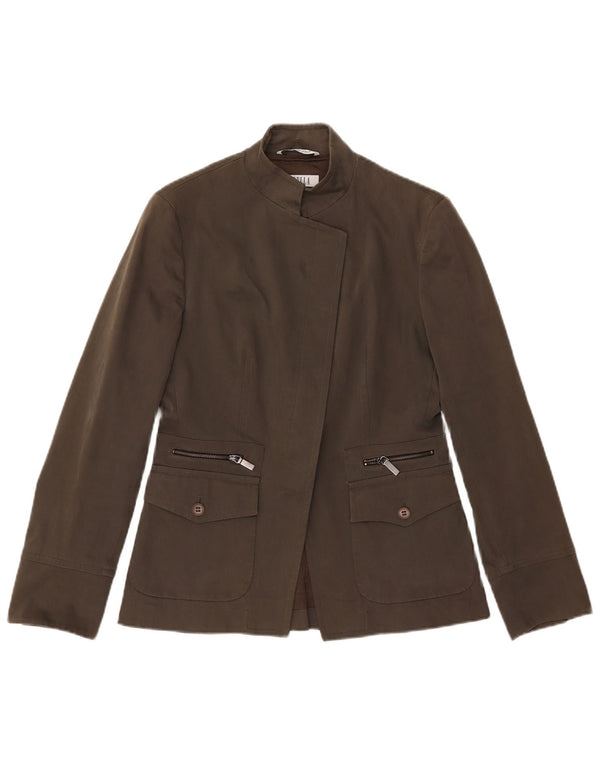 Женский пиджак Marella UK 10, маленький коричневый хлопок