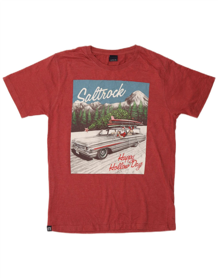 SALTROCK Мужская футболка с рисунком, маленький красный хлопок