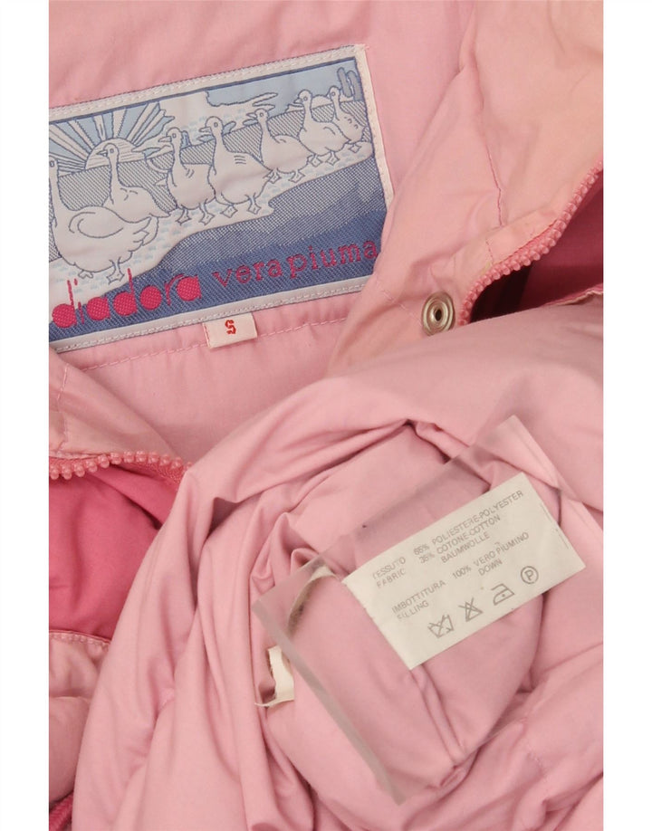 Женская стеганая куртка оверсайз с графическим рисунком Diadora UK 10, маленький розовый полиэстер