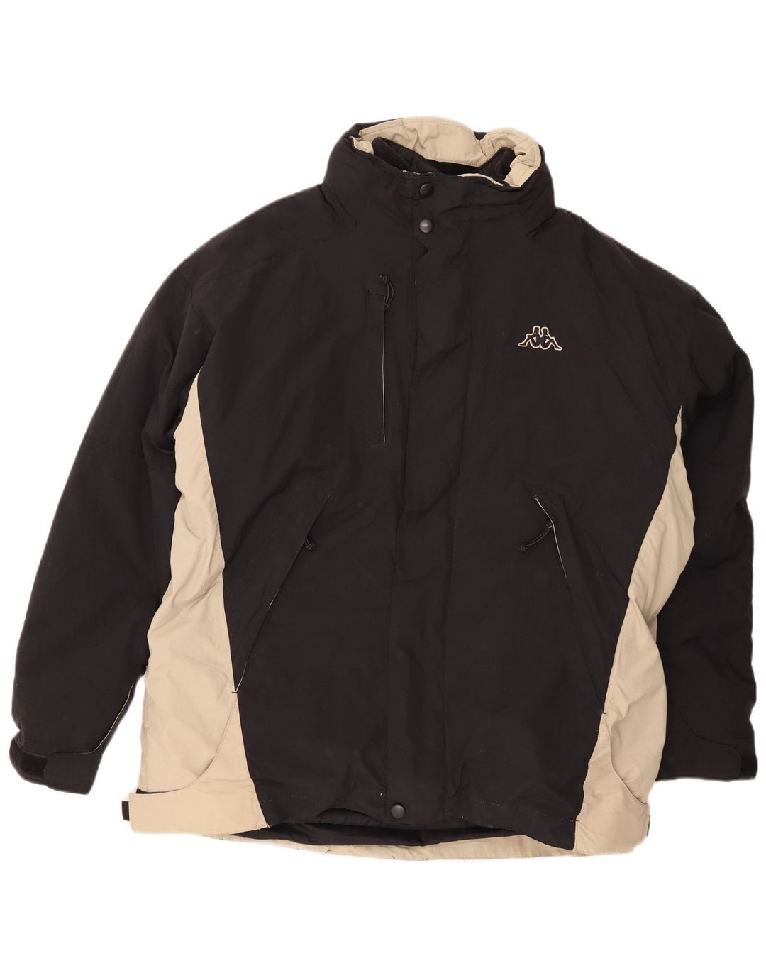 Мужская ветровка свободного кроя KAPPA UK 40, большая, черная, с цветными блоками