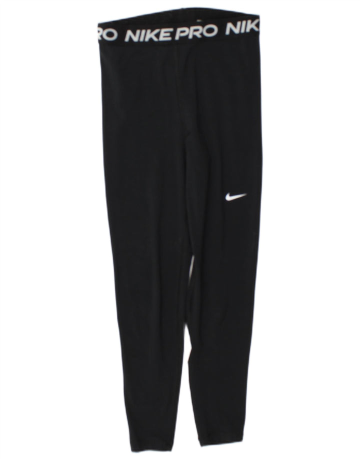 Женские леггинсы с рисунком Nike Dri Fit UK 10, маленькие черные, полиэстер