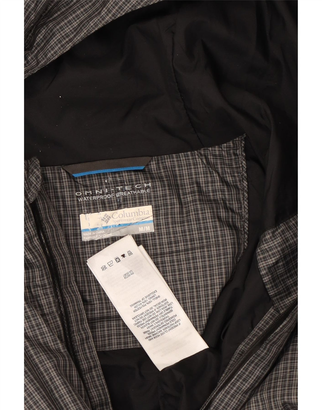 Мужская ветровка с капюшоном Columbia Omni-Tech UK 38, средний серый в клетку