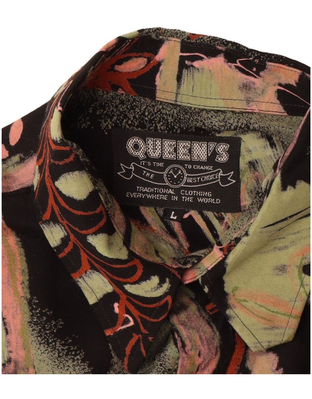 Винтажная мужская рубашка с абстрактным узором, большая разноцветная вискоза с цветочным принтом