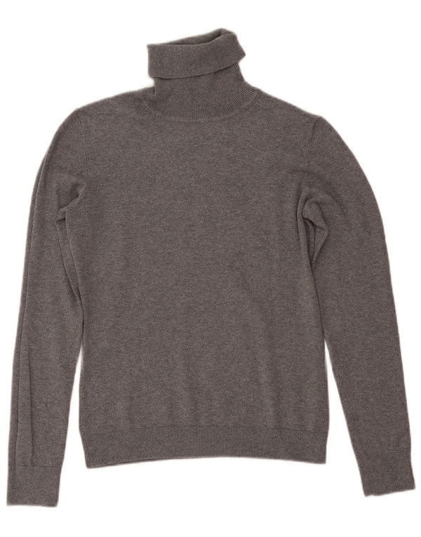 Женский джемпер с высоким воротником TOMMY HILFIGER UK 10, маленький серый хлопковый