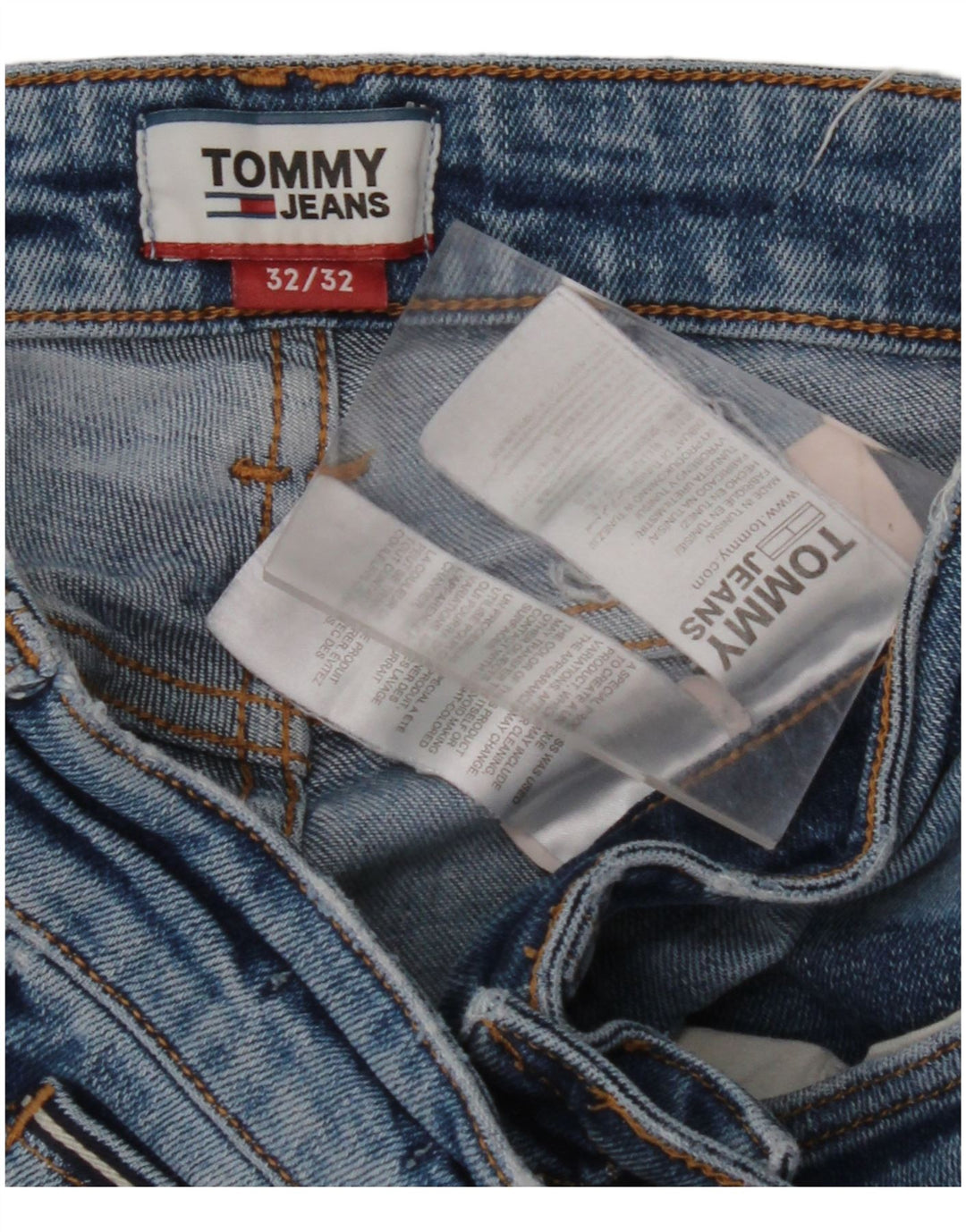 TOMMY HILFIGER Мужские прямые джинсы W32 L32 синие, хлопок