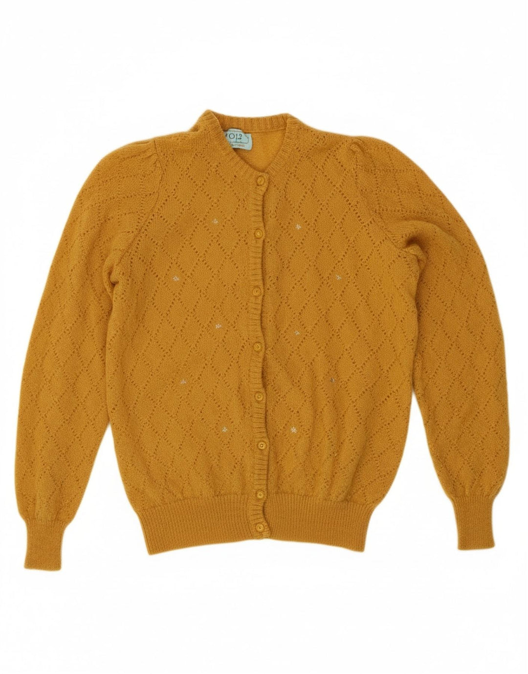 BENETTON Womens Cardigan Sweater UK 14 Medium Yellow