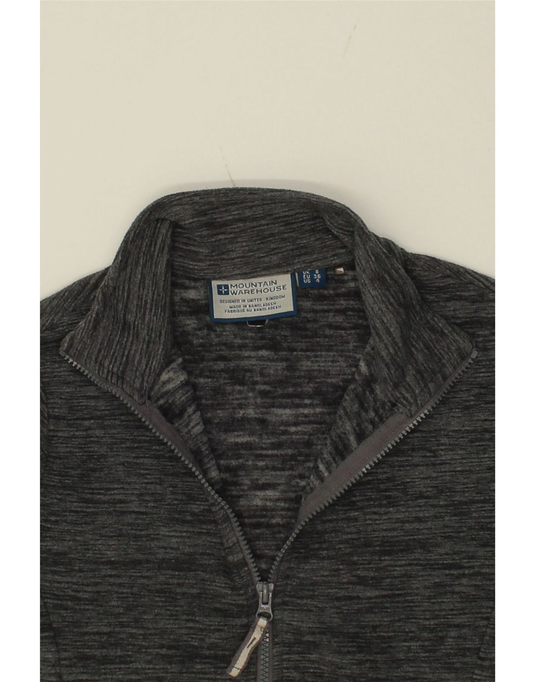 MOUNTAIN WAREHOUSE Womens Fleece Jacket UK 8 Small Grey Flecked Polyester Vintage Mountain Warehouse and Second-Hand Mountain Warehouse from Messina Hembry 