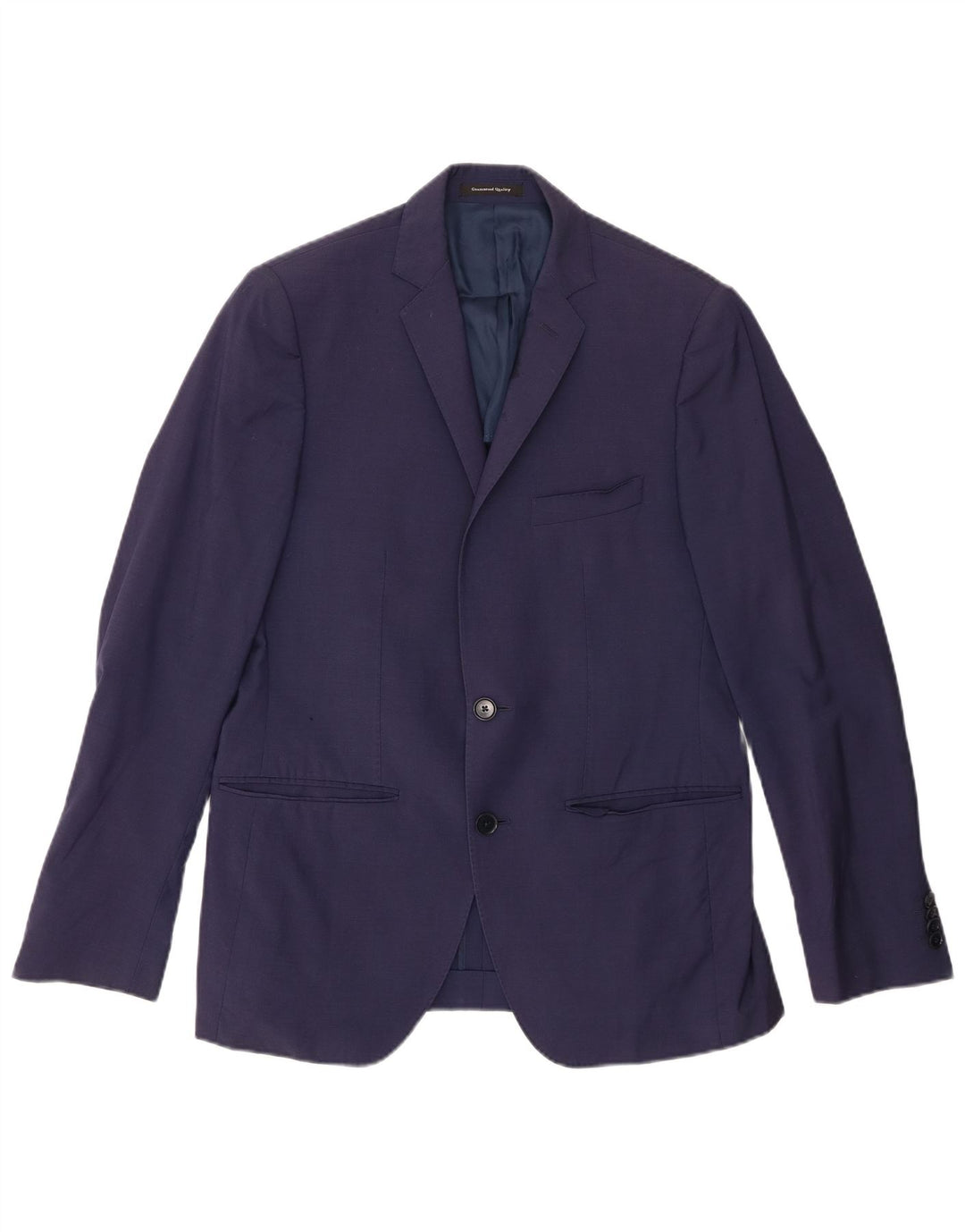 VINTAGE Мужской пиджак на 2 пуговицах IT 48 Средний Темно-Синий Вискоза