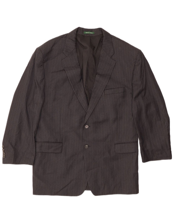 Мужской пиджак на двух пуговицах Ralph Lauren, Великобритания, 42 XL, черный, шерстяной в тонкую полоску