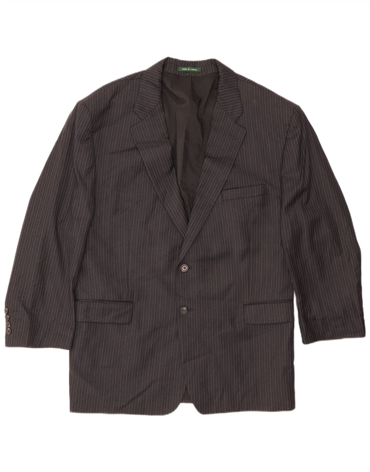 Мужской пиджак на двух пуговицах Ralph Lauren, Великобритания, 42 XL, черный, шерстяной в тонкую полоску