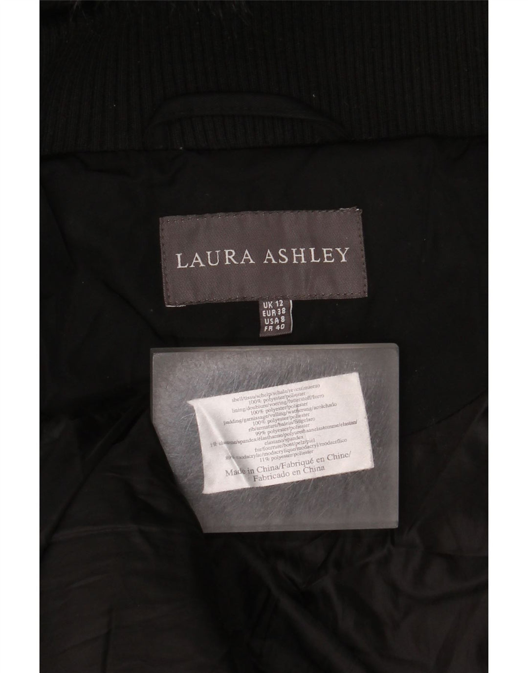 Женское стеганое пальто с капюшоном Laura Ashley UK 12, средний черный полиэстер