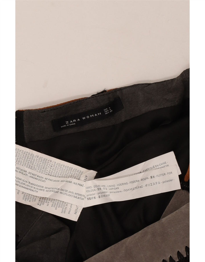 Женская мини-юбка Zara большого размера W30, разноцветный полиэстер с цветными блоками