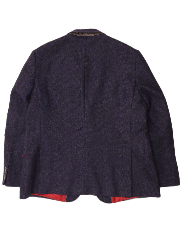 Мужской пиджак Marks & Spencer с 2 пуговицами, Великобритания 48, 2XL, темно-синий, шерстяной