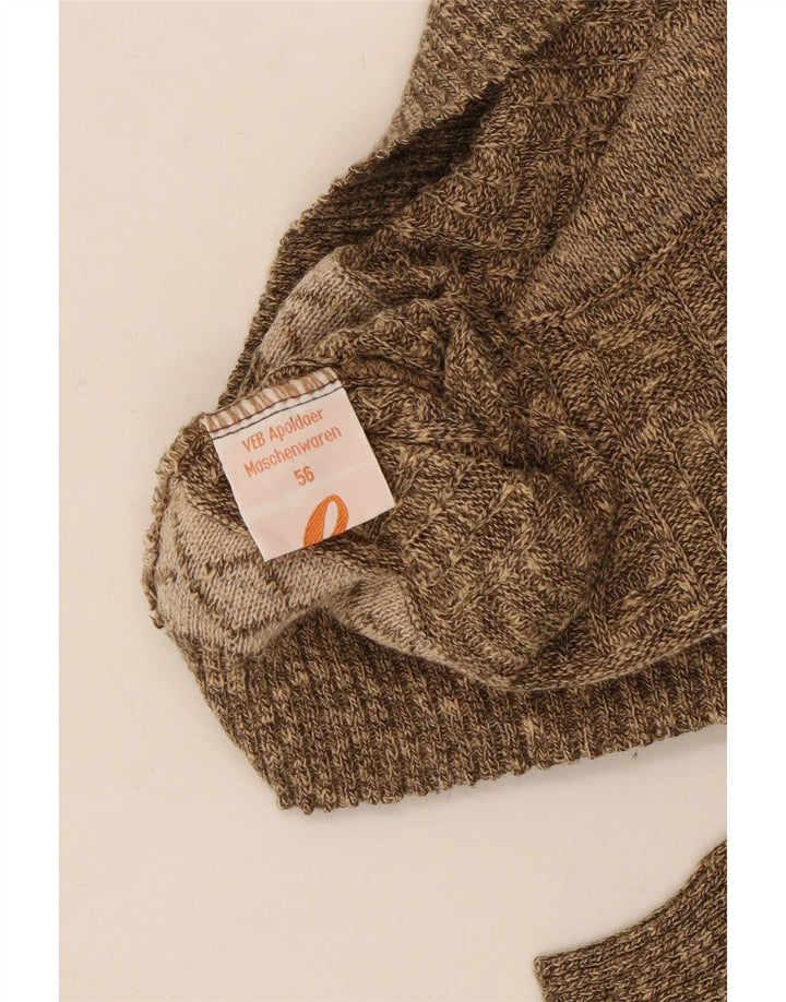 VINTAGE Мужской свитер с круглым вырезом IT 56 2XL Коричневый в полоску