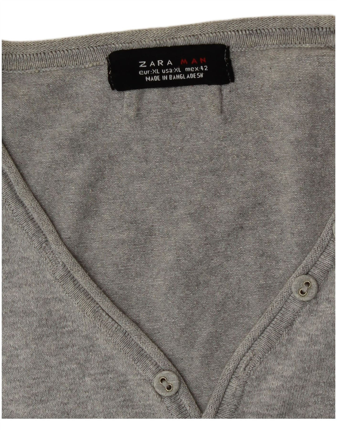 Мужской джемпер с короткими рукавами и v-образным вырезом Zara XL, серый