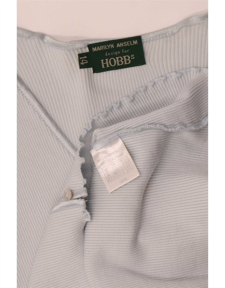 Женский укороченный кардиган Hobbs UK 14, хлопковый средний синий цвет