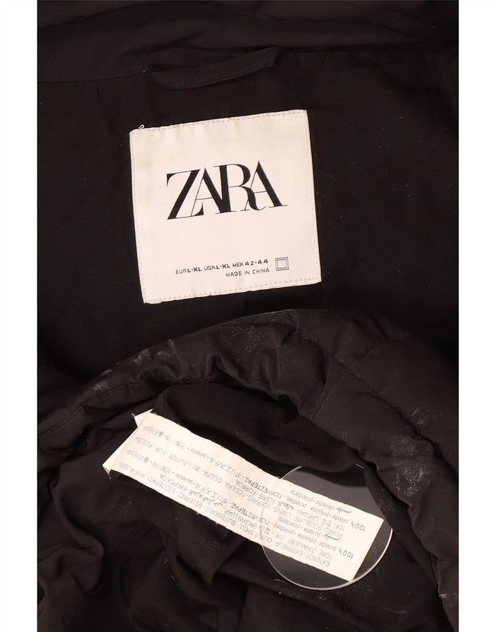 Женская стеганая куртка Zara UK 42 XL, черный полиэстер