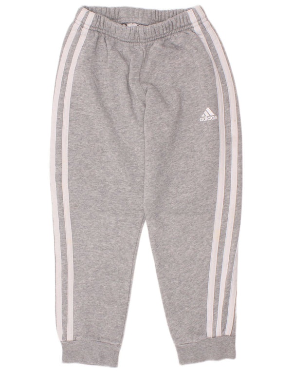 Спортивный костюм Adidas для мальчиков, брюки для бега, 6–7 лет, серый хлопок с крапинками