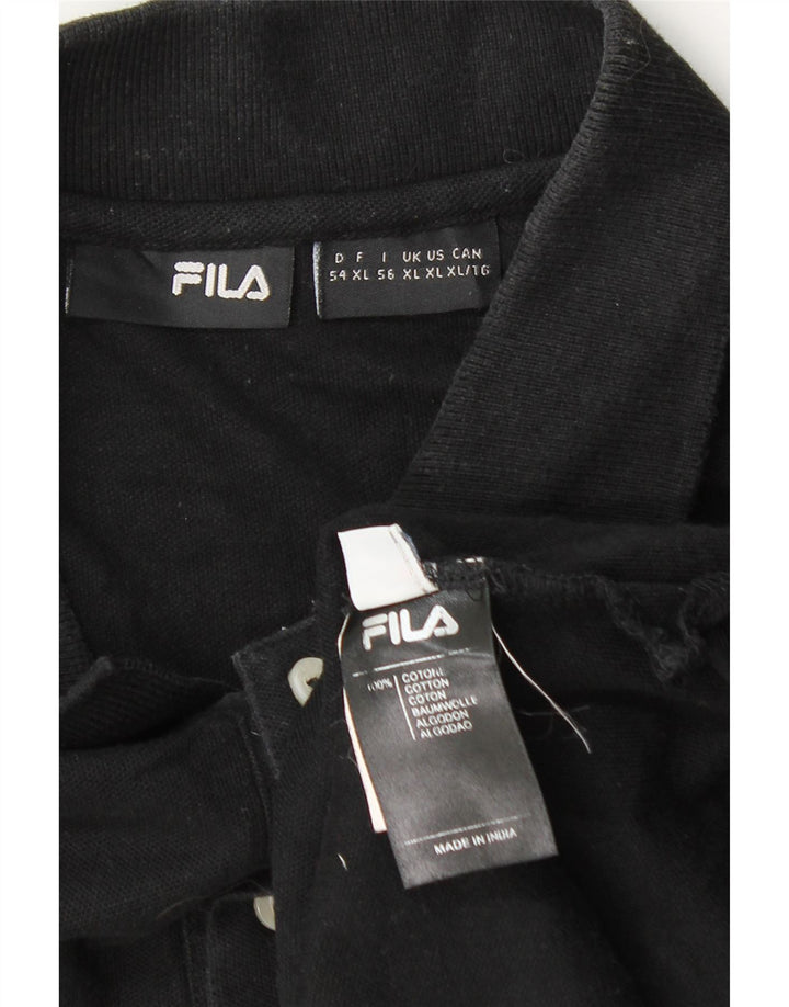 Мужская рубашка-поло FILA XL, черный хлопок