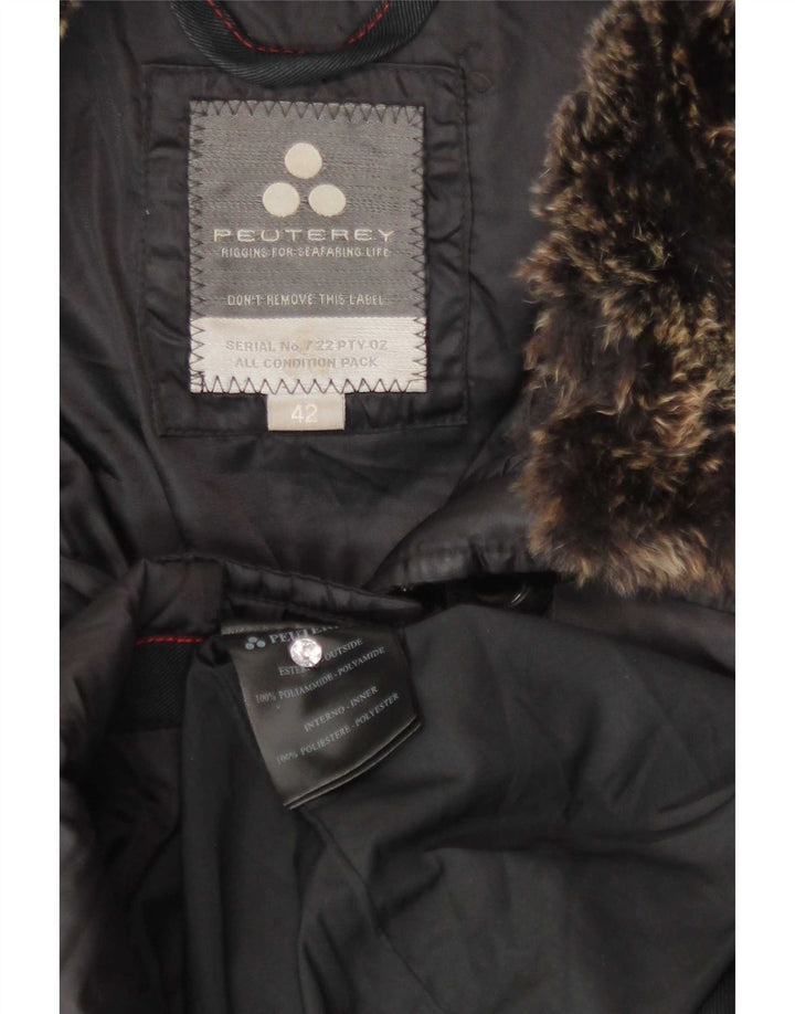 PEUTEREY Мужское стеганое пальто с капюшоном IT 42 Medium Black