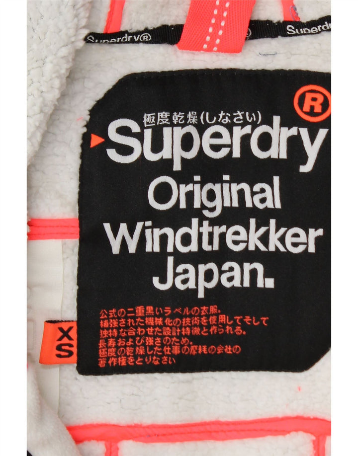 SUPERDRY Женская ветровка из шерпа с капюшоном Windtrekker UK 6 XS, синяя