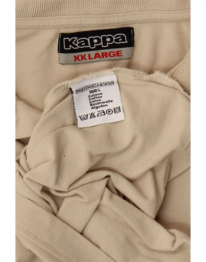 KAPPA Mens Polo Shirt 2XL Beige Cotton Vintage Kappa and Second-Hand Kappa from Messina Hembry 
