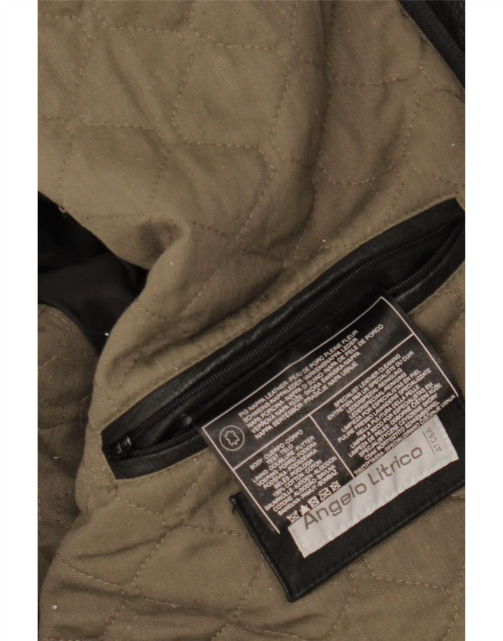 Мужская кожаная куртка ANGELO LITRICO UK 42 XL, черная кожа