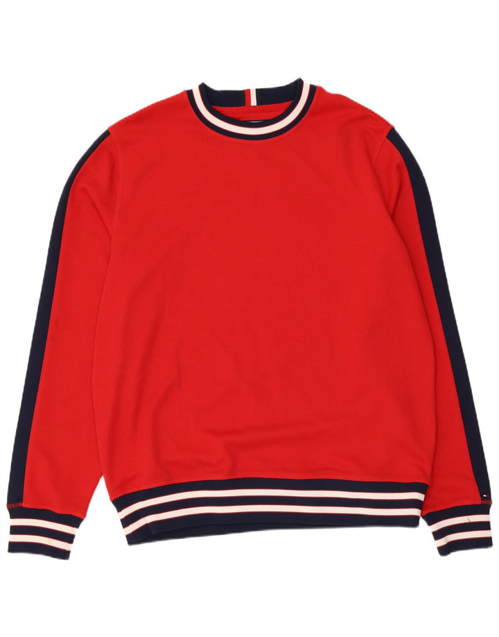 Мужской свитер Tommy Hilfiger, большой красный полиэстер с цветными блоками